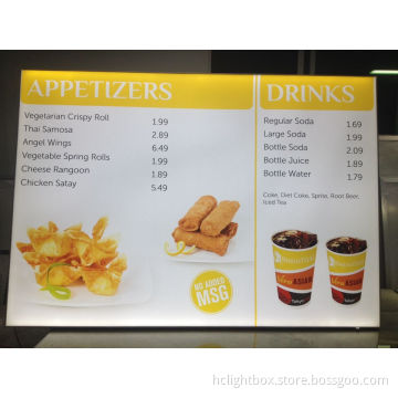 Slim Aluminum Frame LED Menu Light Box Board